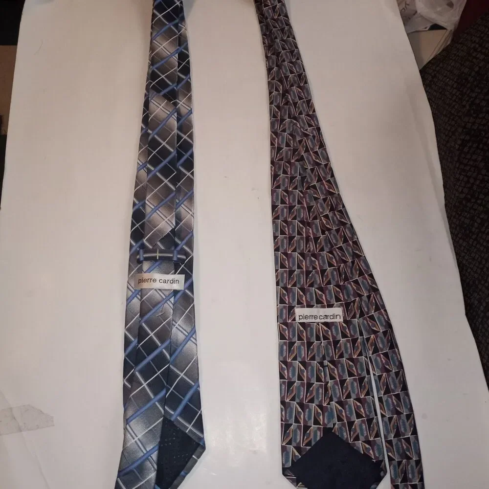 Pierre Cardin Men's Ties 2 Piece Set, 1 Polyester Tie & 1 Silk Tie